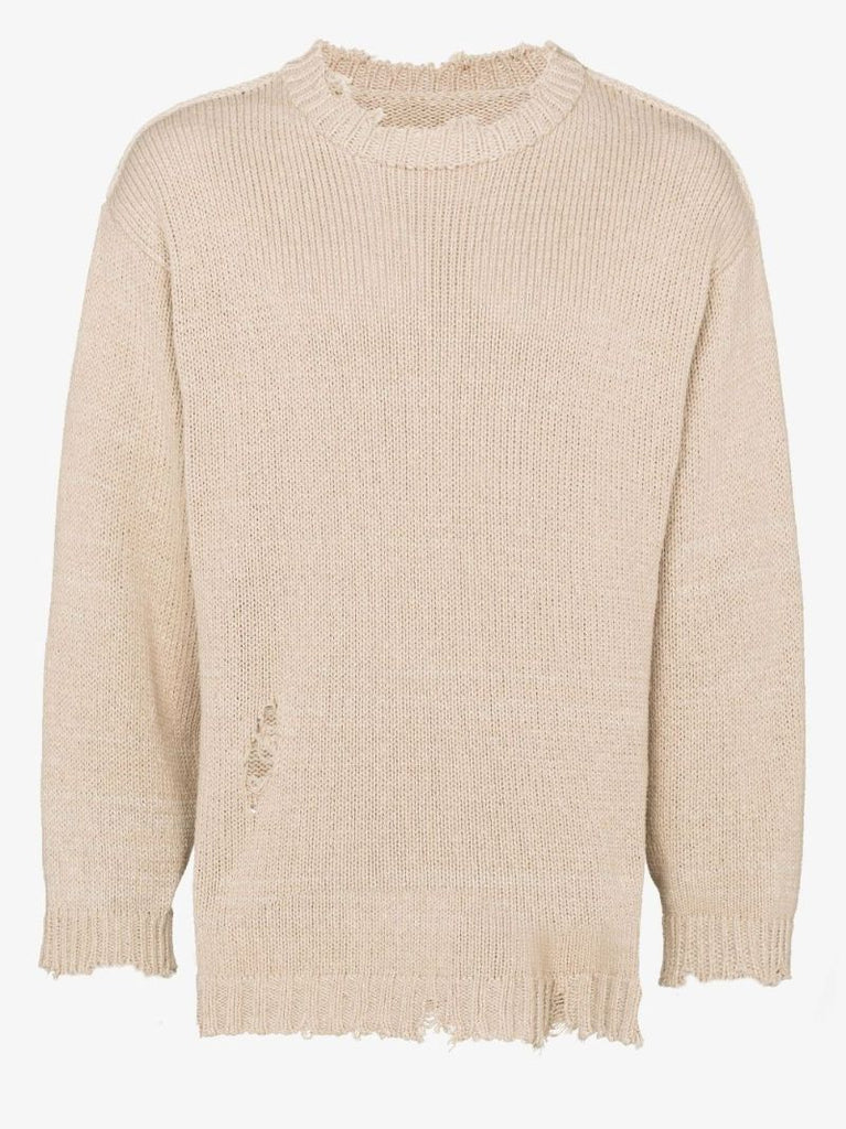 Distressed Crew Neck Sweater