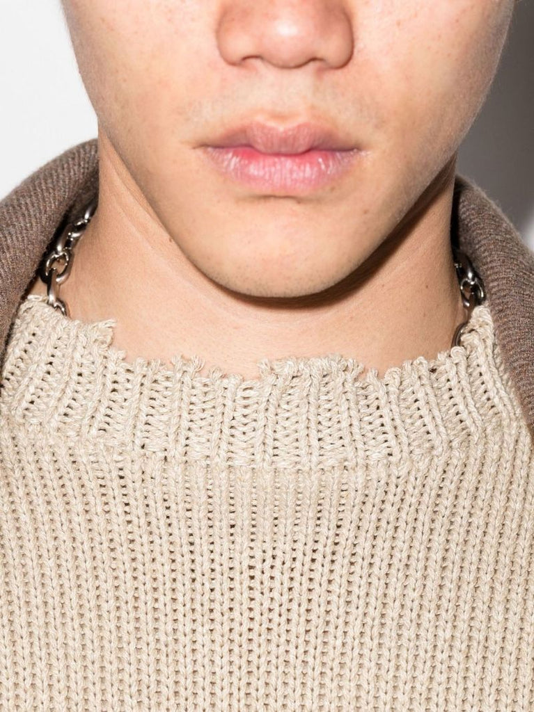 Distressed Crew Neck Sweater