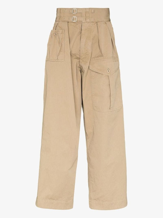 Double Belted Cotton Trousers