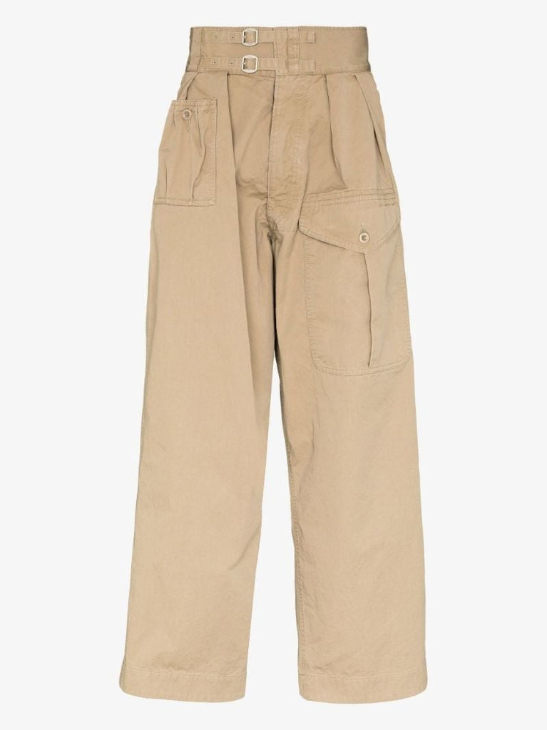 Double Belted Cotton Trousers