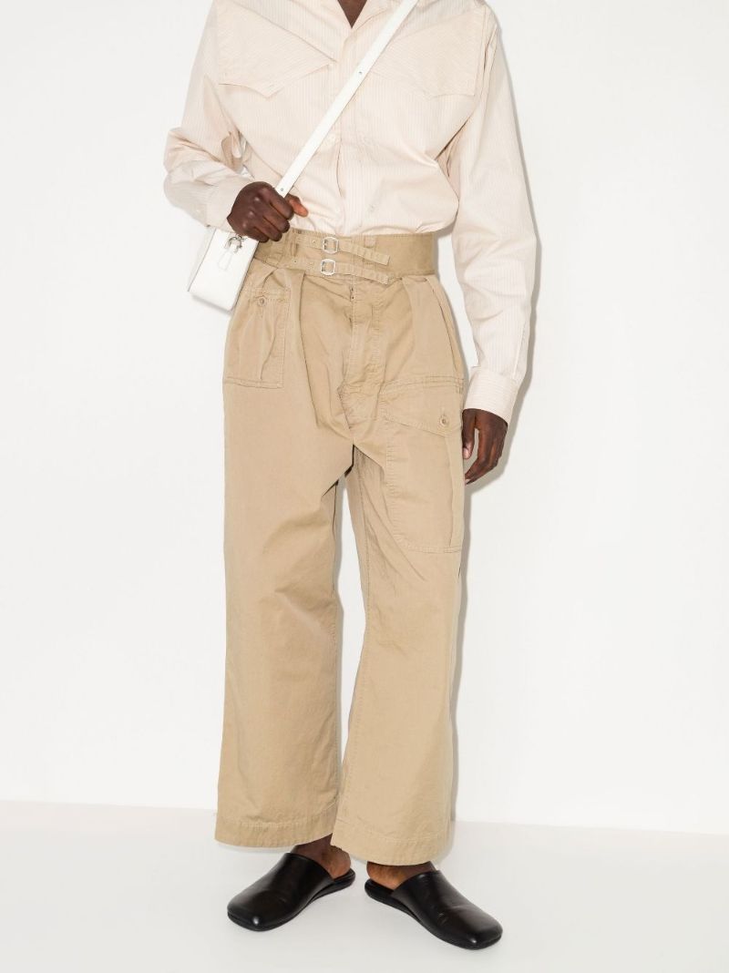 Double Belted Cotton Trousers