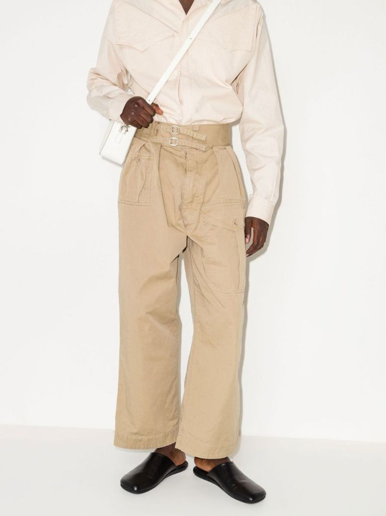 Double Belted Cotton Trousers