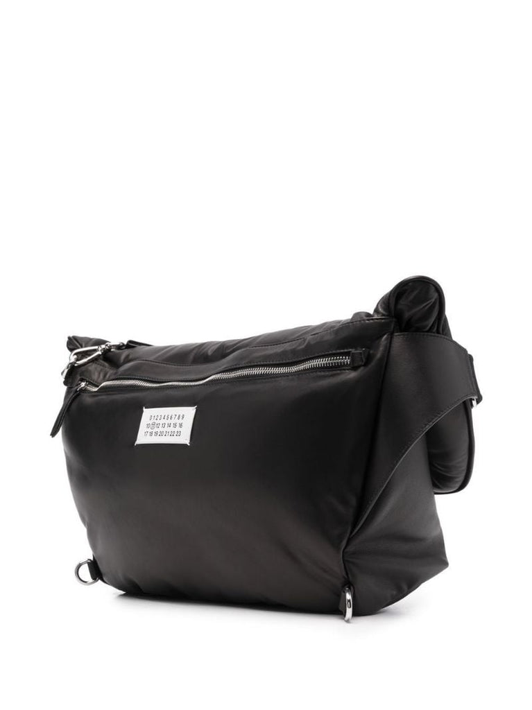 Black Glam Slam Leather Shoulder Bag