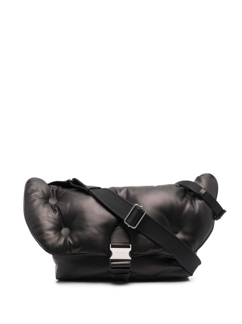 Black Glam Slam Leather Shoulder Bag