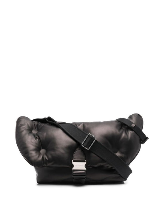 Black Glam Slam Leather Shoulder Bag