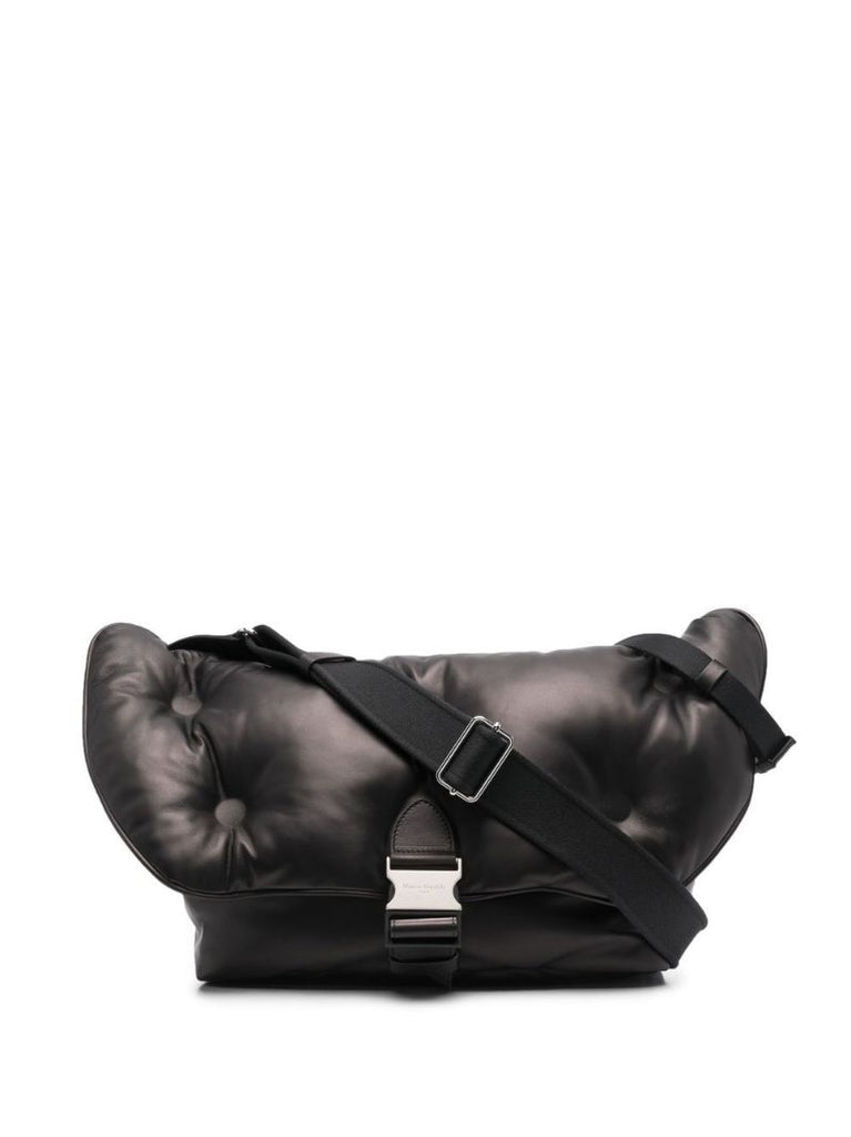 Black Glam Slam Leather Shoulder Bag