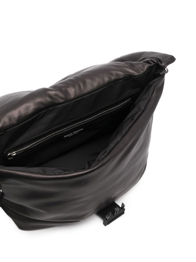 Black Glam Slam Leather Shoulder Bag
