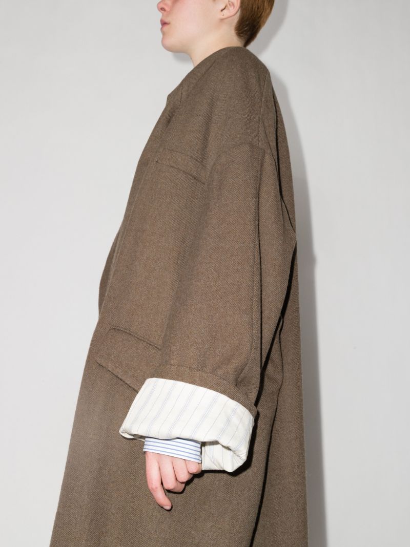 Brown Single-breasted Wool Coat