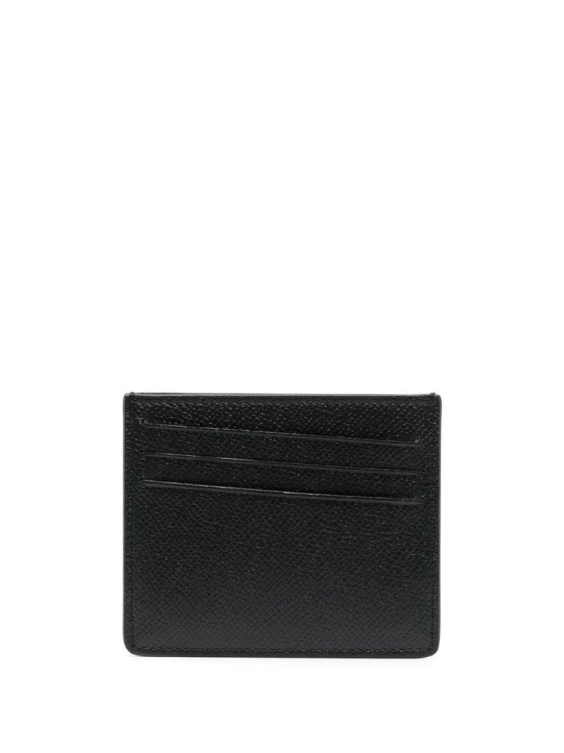 Black Four-stitch Leather Card Holder