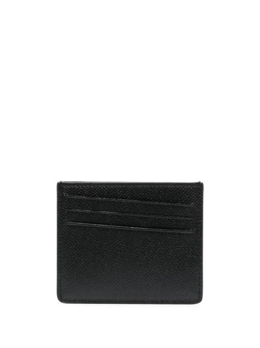 Black Four-stitch Leather Card Holder