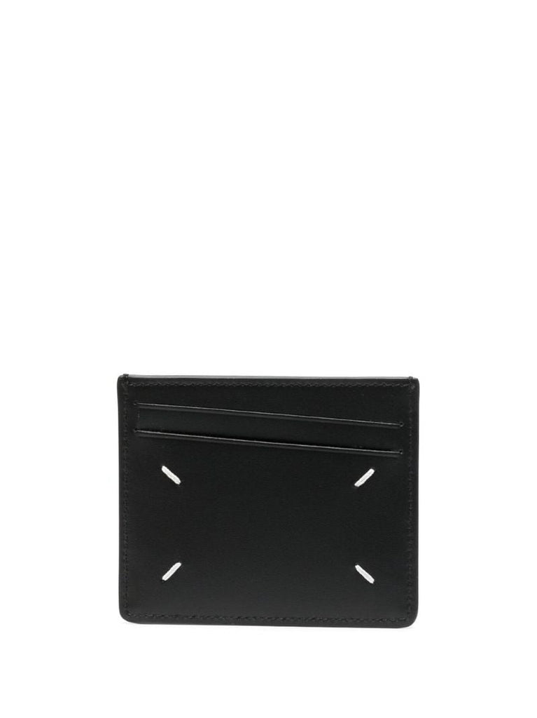 Black Four-stitch Leather Card Holder