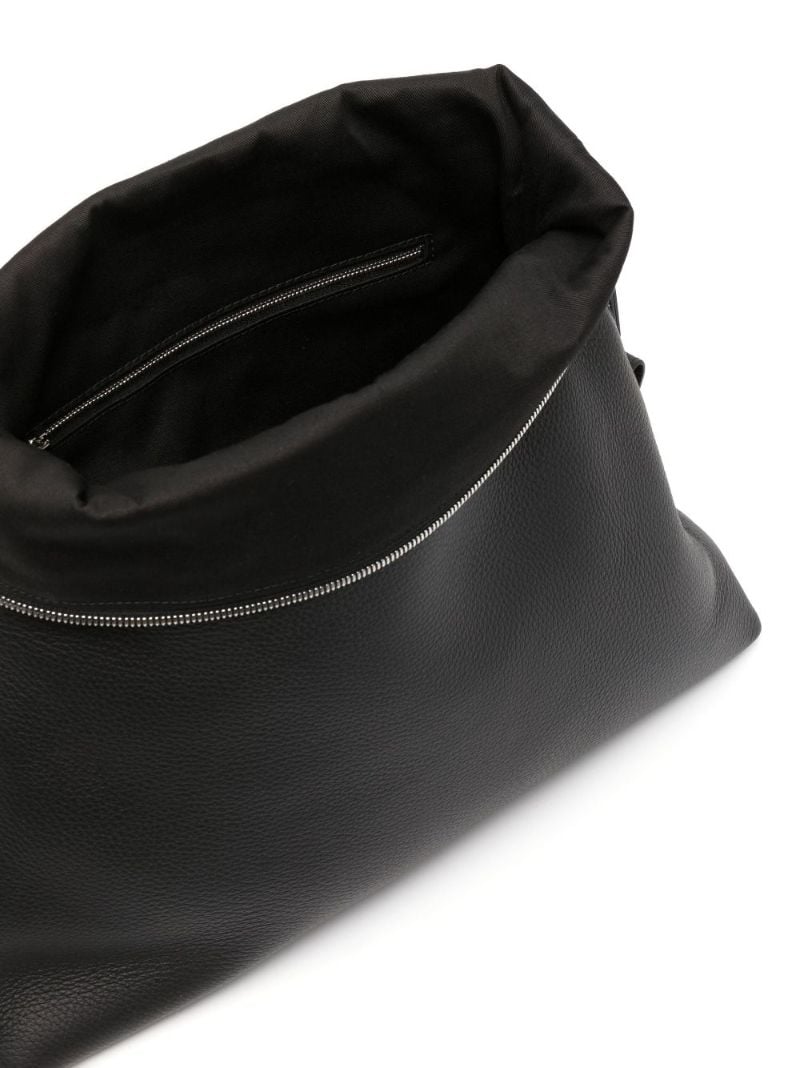 Black Soft 5ac Leather Tote Bag