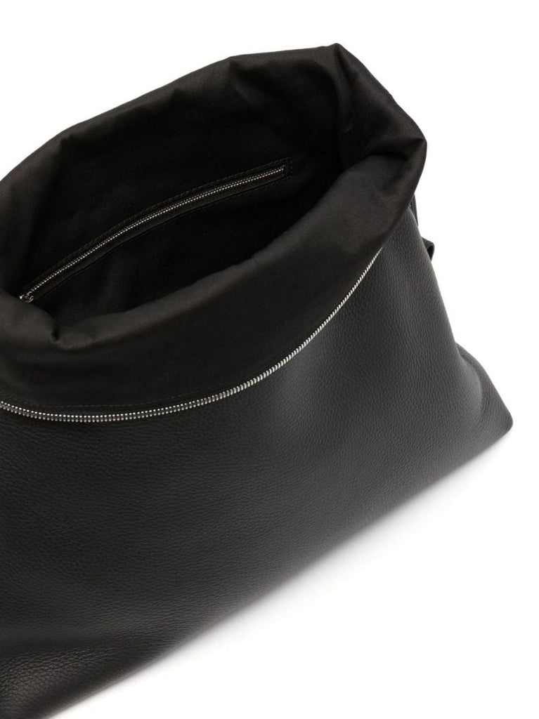 Black Soft 5ac Leather Tote Bag