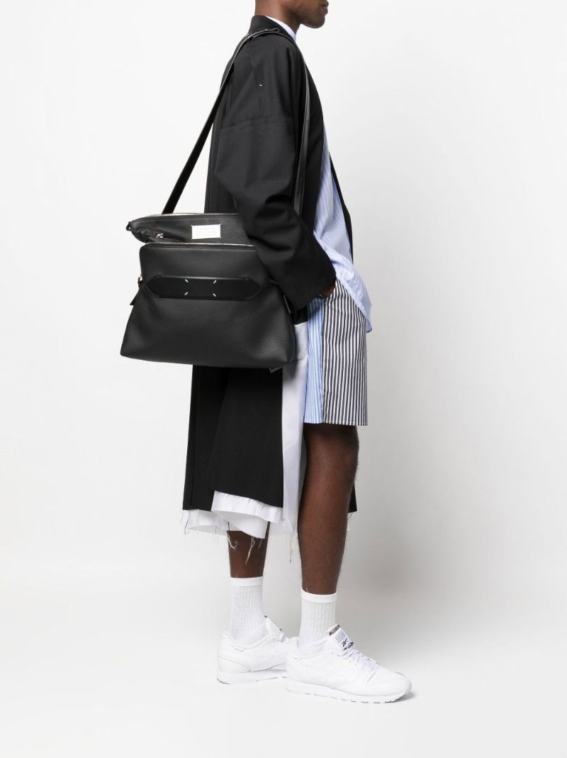 Black Soft 5ac Leather Tote Bag