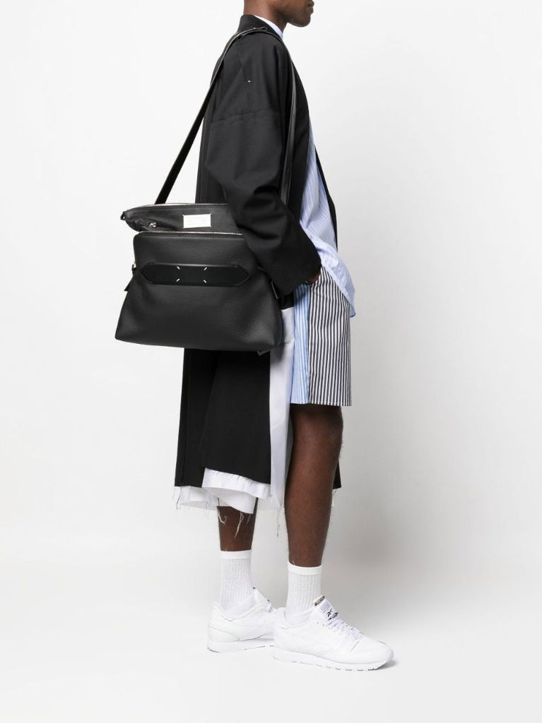 Black Soft 5ac Leather Tote Bag