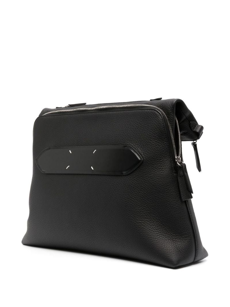 Black Soft 5ac Leather Tote Bag