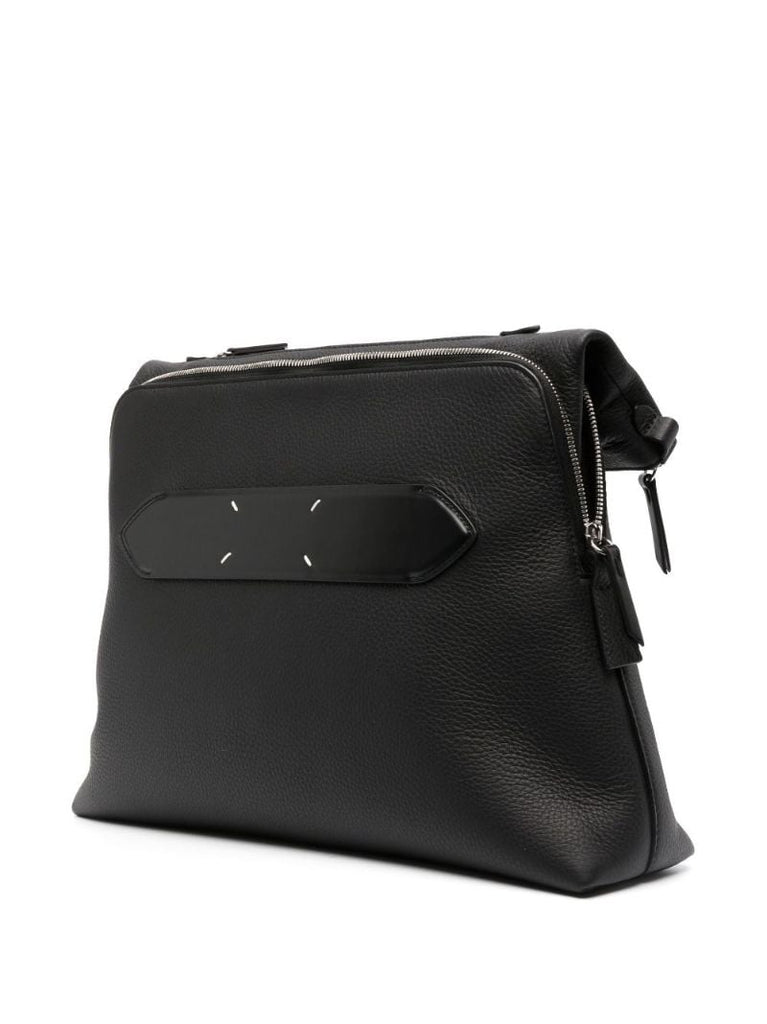 Black Soft 5ac Leather Tote Bag