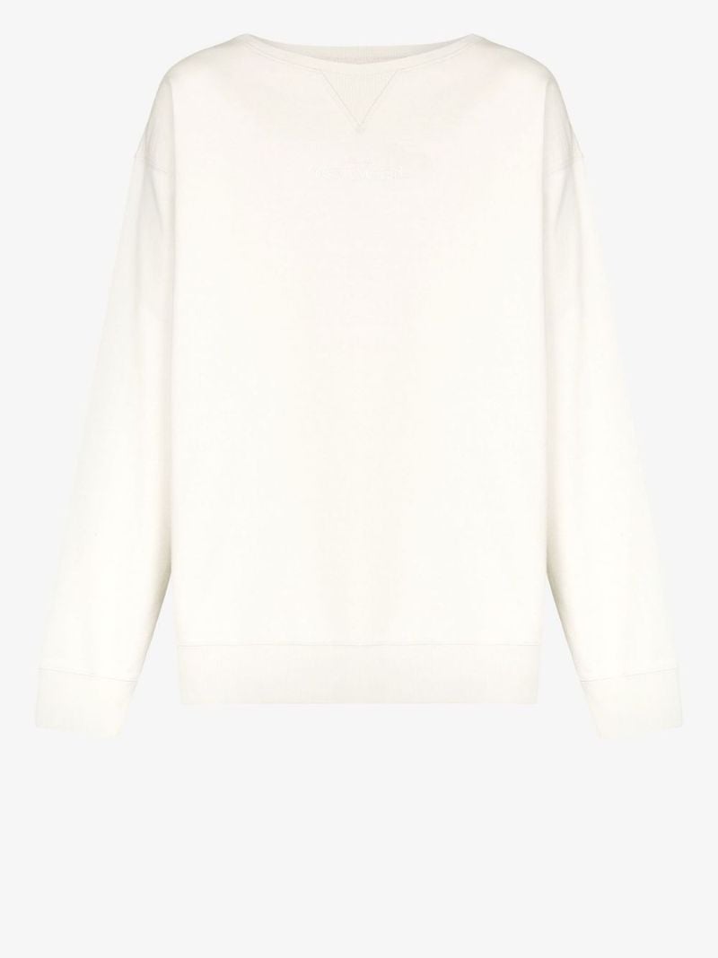 Neutral Logo Embroidered Cotton Sweatshirt