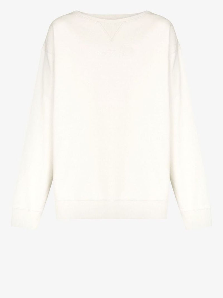 Neutral Logo Embroidered Cotton Sweatshirt