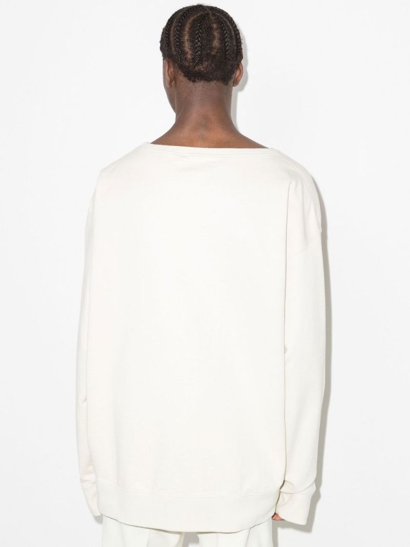 Neutral Logo Embroidered Cotton Sweatshirt