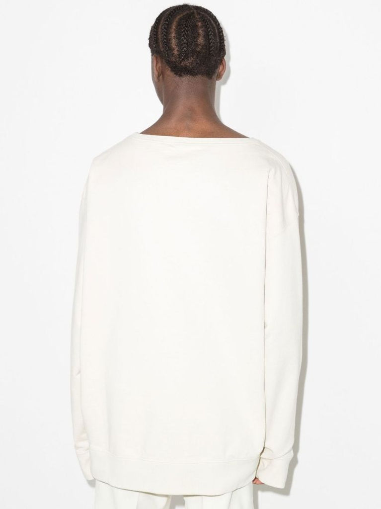 Neutral Logo Embroidered Cotton Sweatshirt