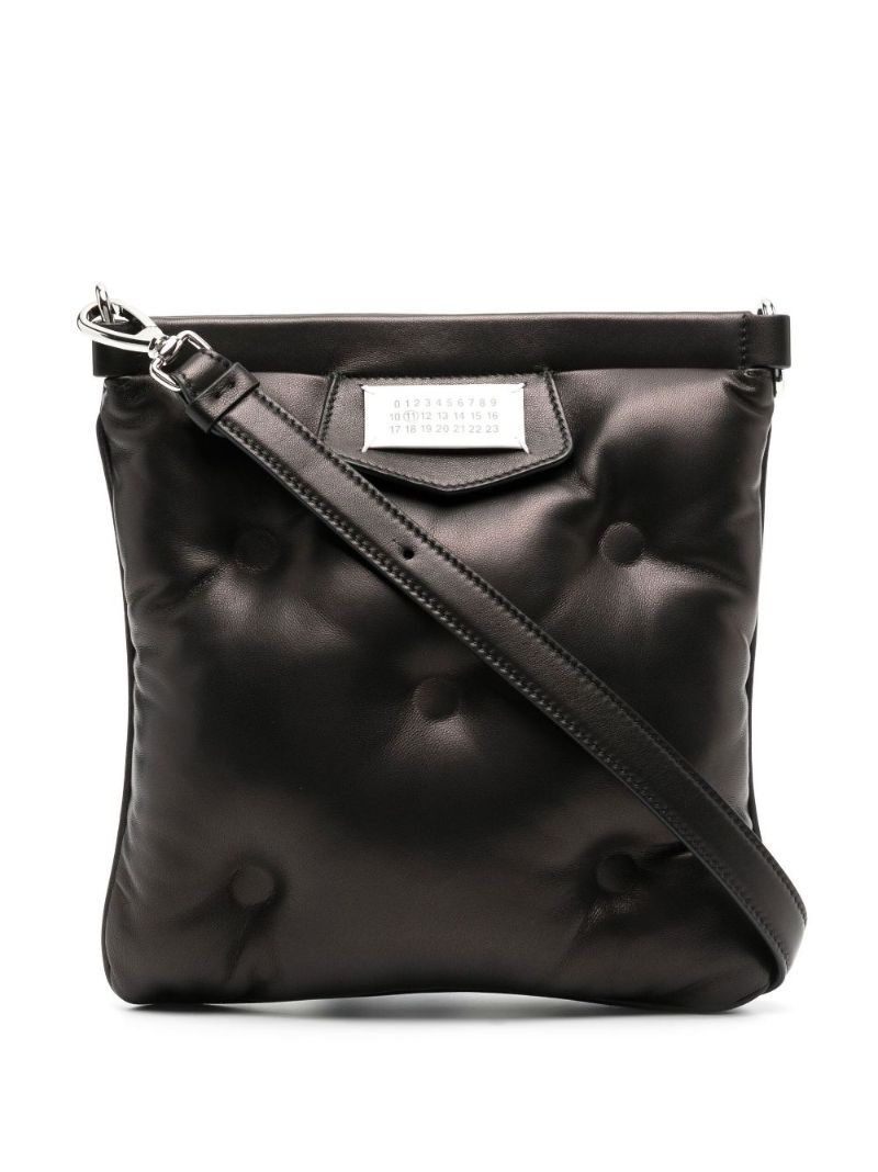Black Glam Slam Leather Cross Body Bag