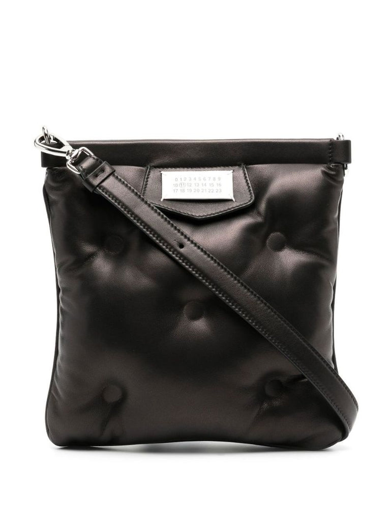 Black Glam Slam Leather Cross Body Bag