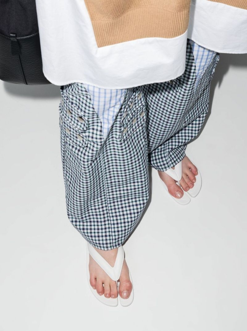 White Tabi Rubber Sandals
