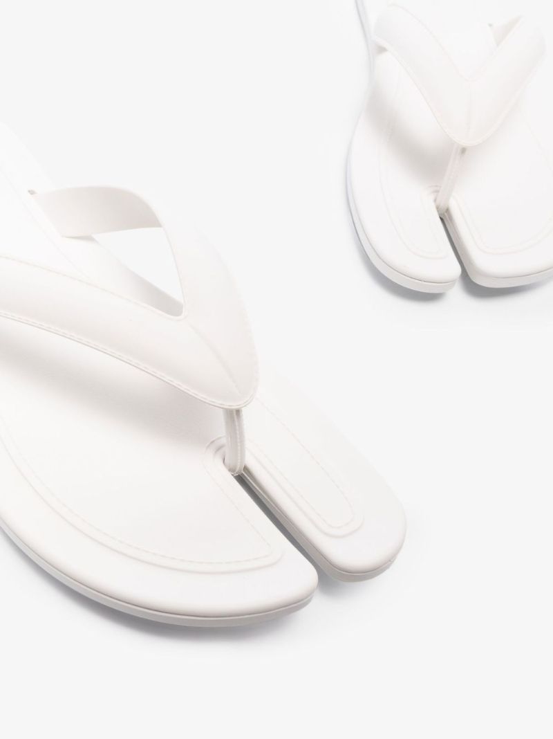 White Tabi Rubber Sandals