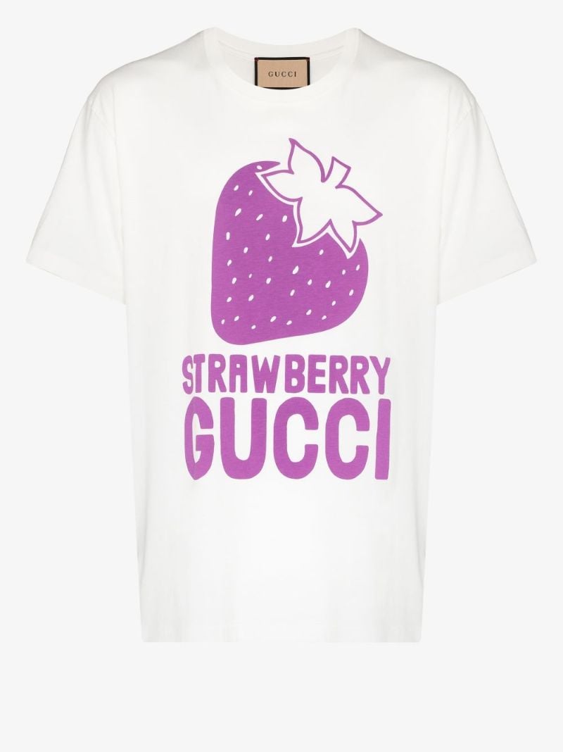 Strawberry Logo Cotton T-shirt