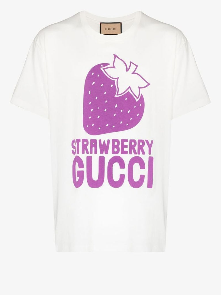 Strawberry Logo Cotton T-shirt