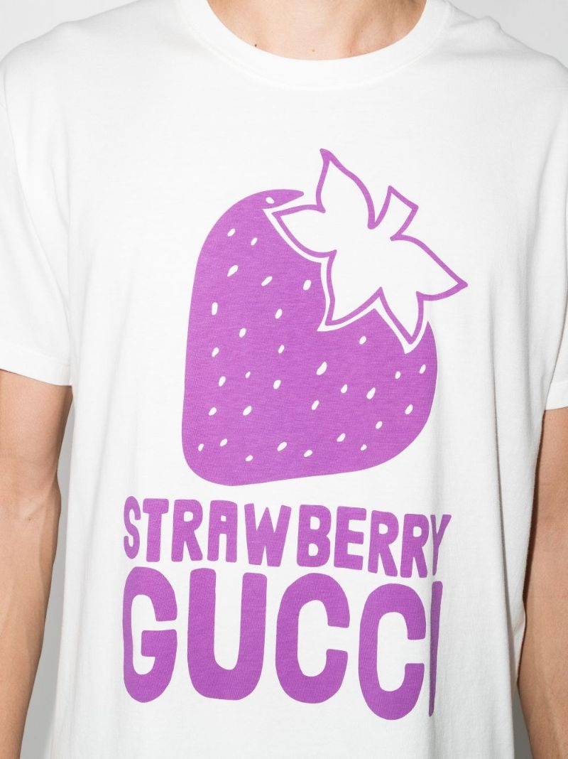 Strawberry Logo Cotton T-shirt