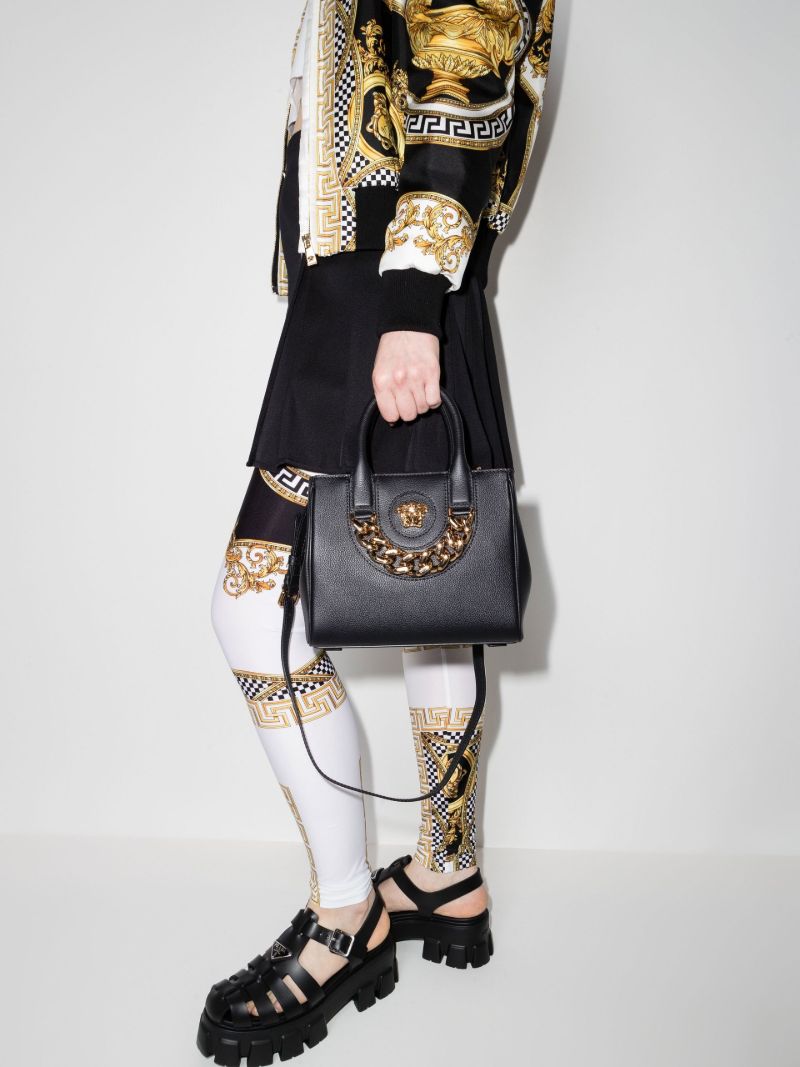 Black La Medusa Small Leather Shoulder Bag