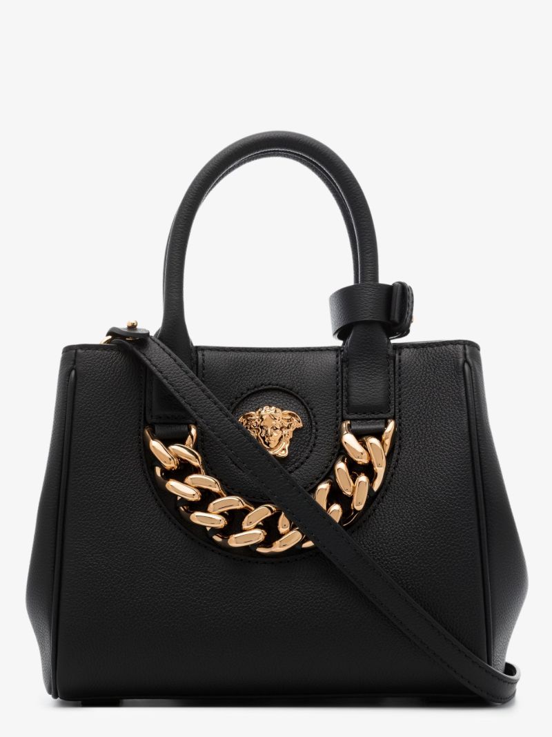 Black La Medusa Small Leather Shoulder Bag