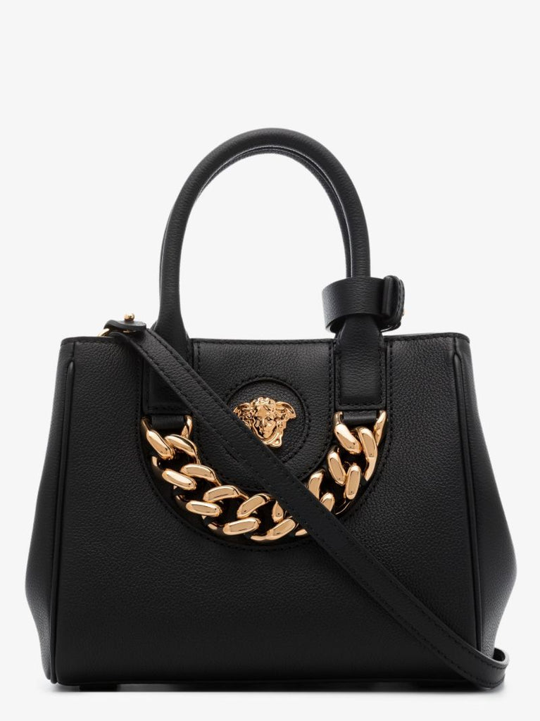 Black La Medusa Small Leather Shoulder Bag