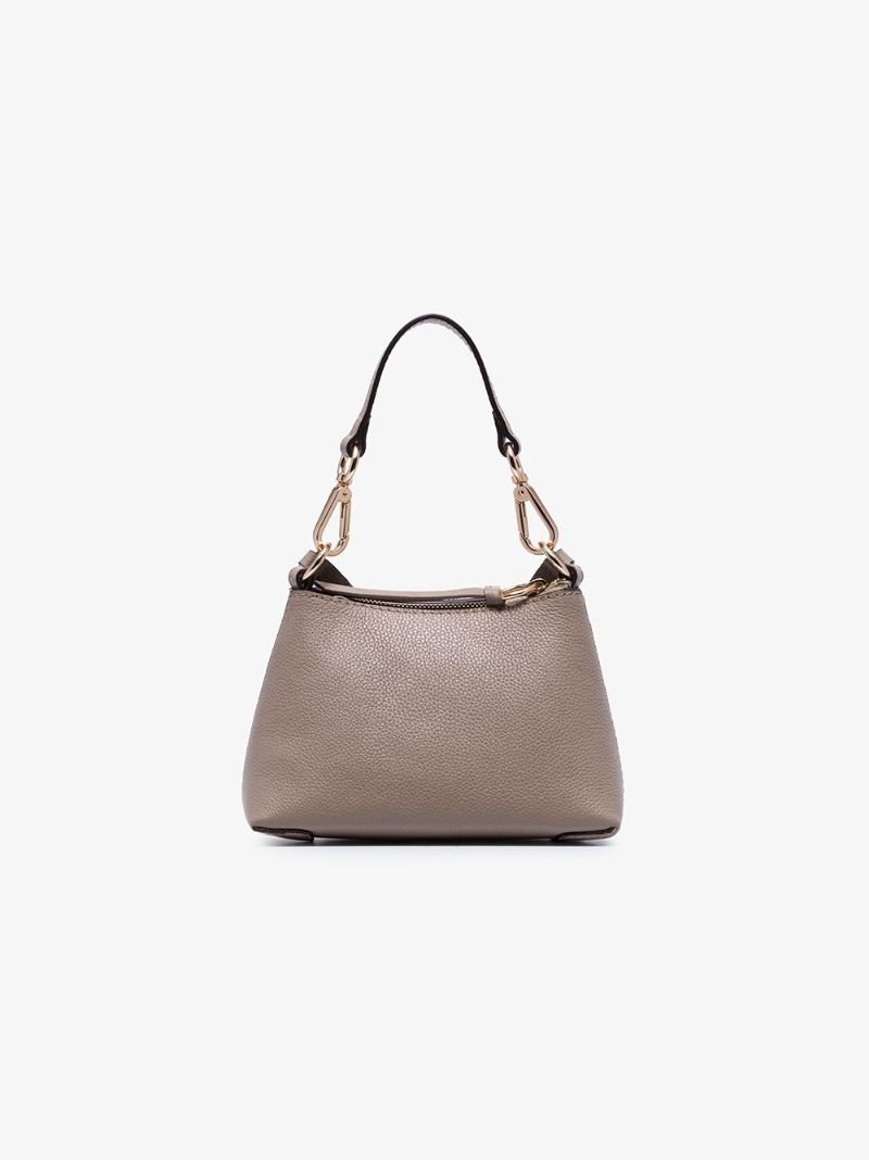 Grey Mini Joan Leather Cross Body Bag