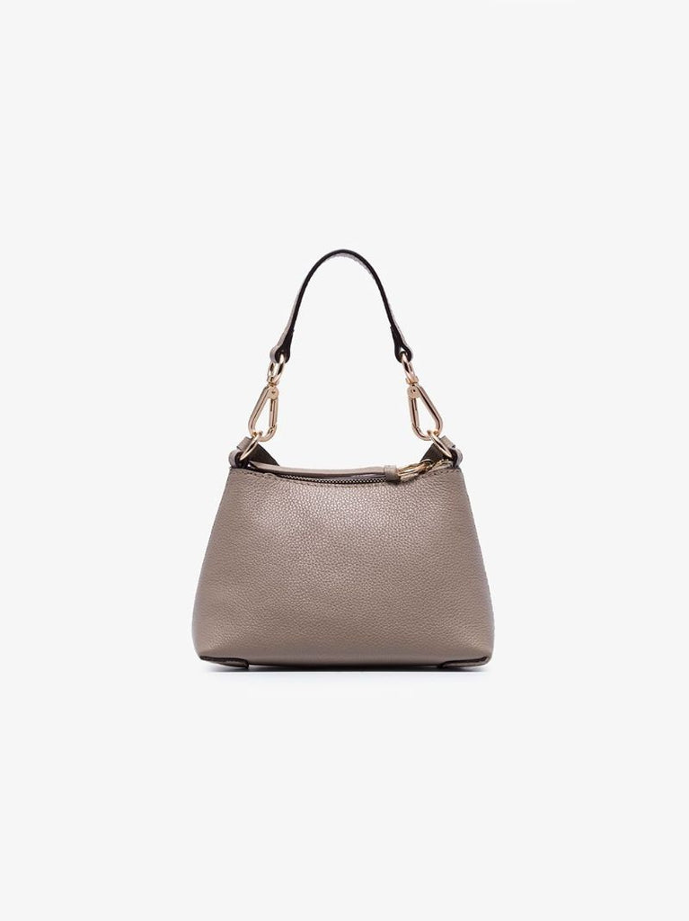 Grey Mini Joan Leather Cross Body Bag