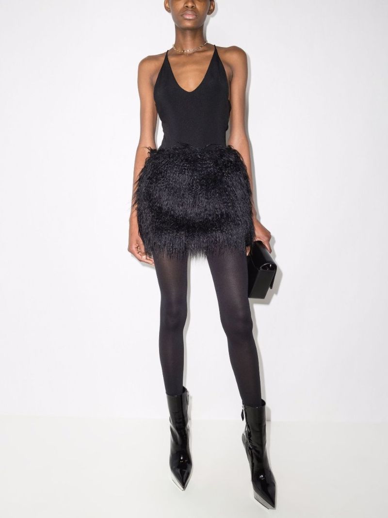 Faux-shearling Mini Skirt