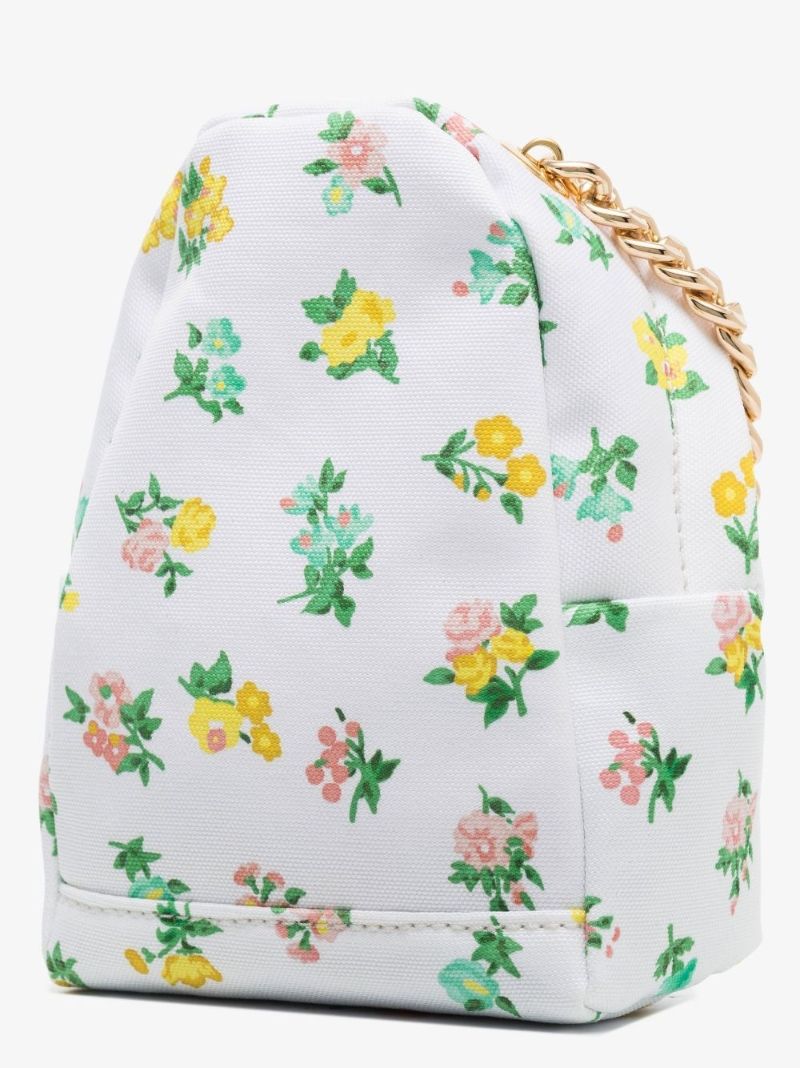 White Teddy Patchwork Mini Canvas Cross Body Bag