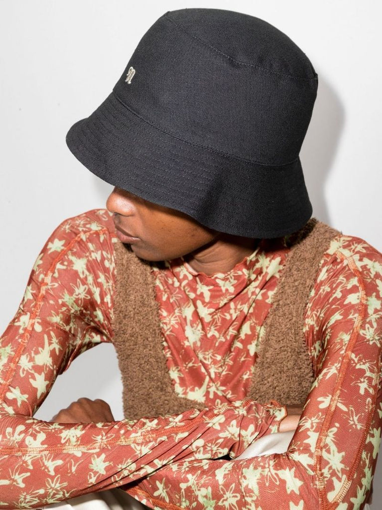 Black Caran Cotton Bucket Hat
