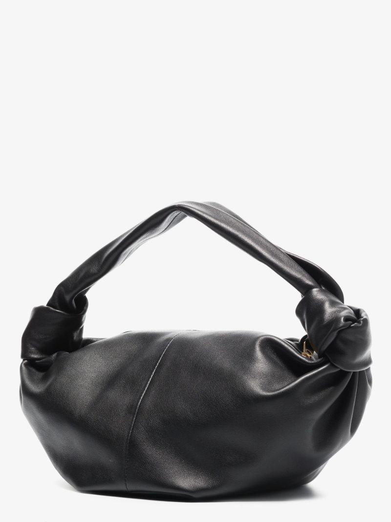 Black Double Knot Mini Leather Shoulder Bag