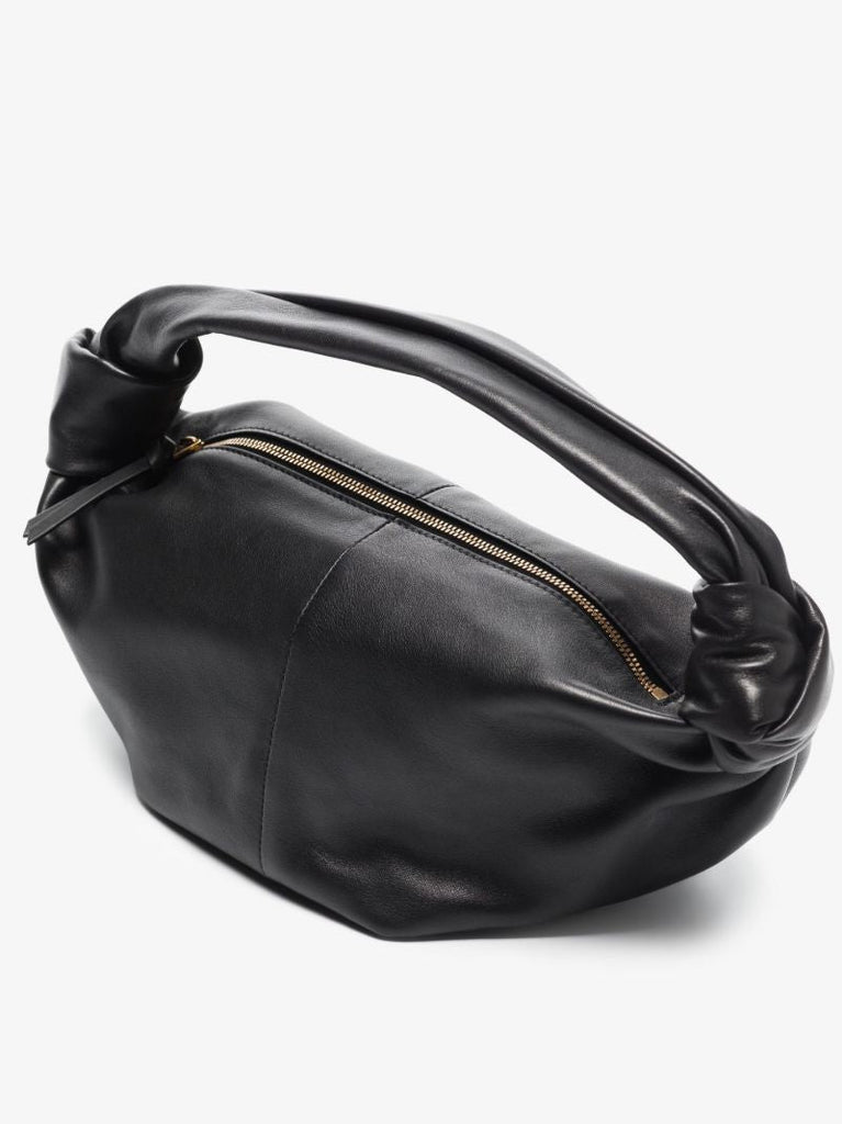Black Double Knot Mini Leather Shoulder Bag