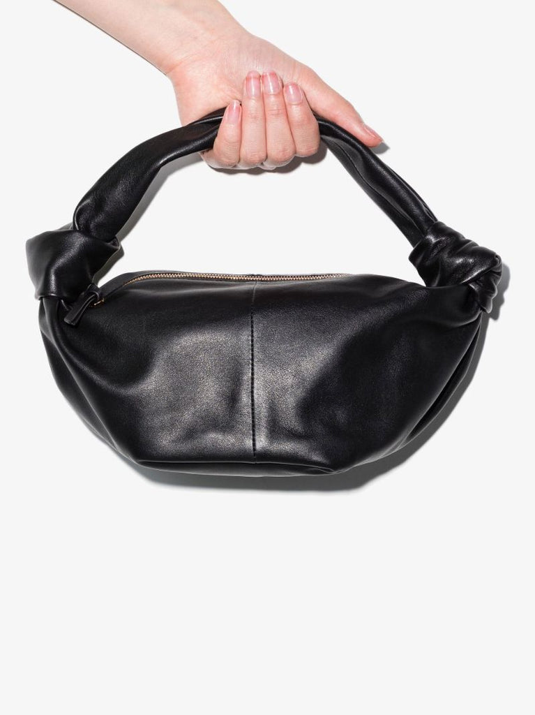 Black Double Knot Mini Leather Shoulder Bag