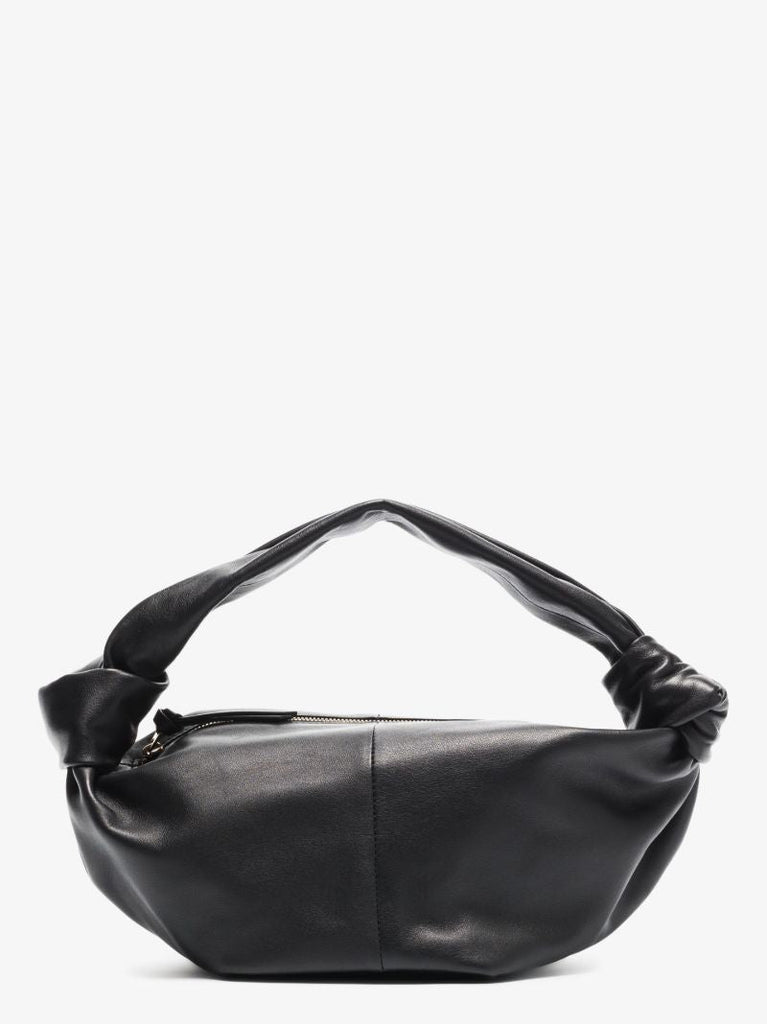 Black Double Knot Mini Leather Shoulder Bag