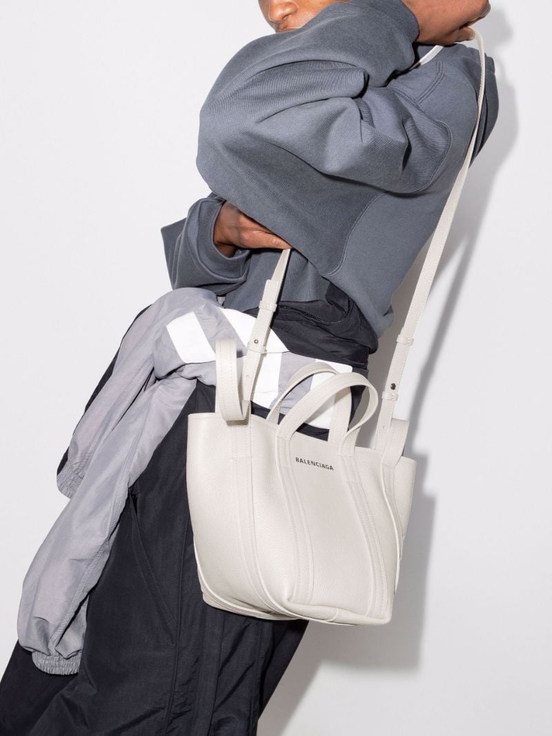Neutral Everyday North-south Xs Leather Tote Bag