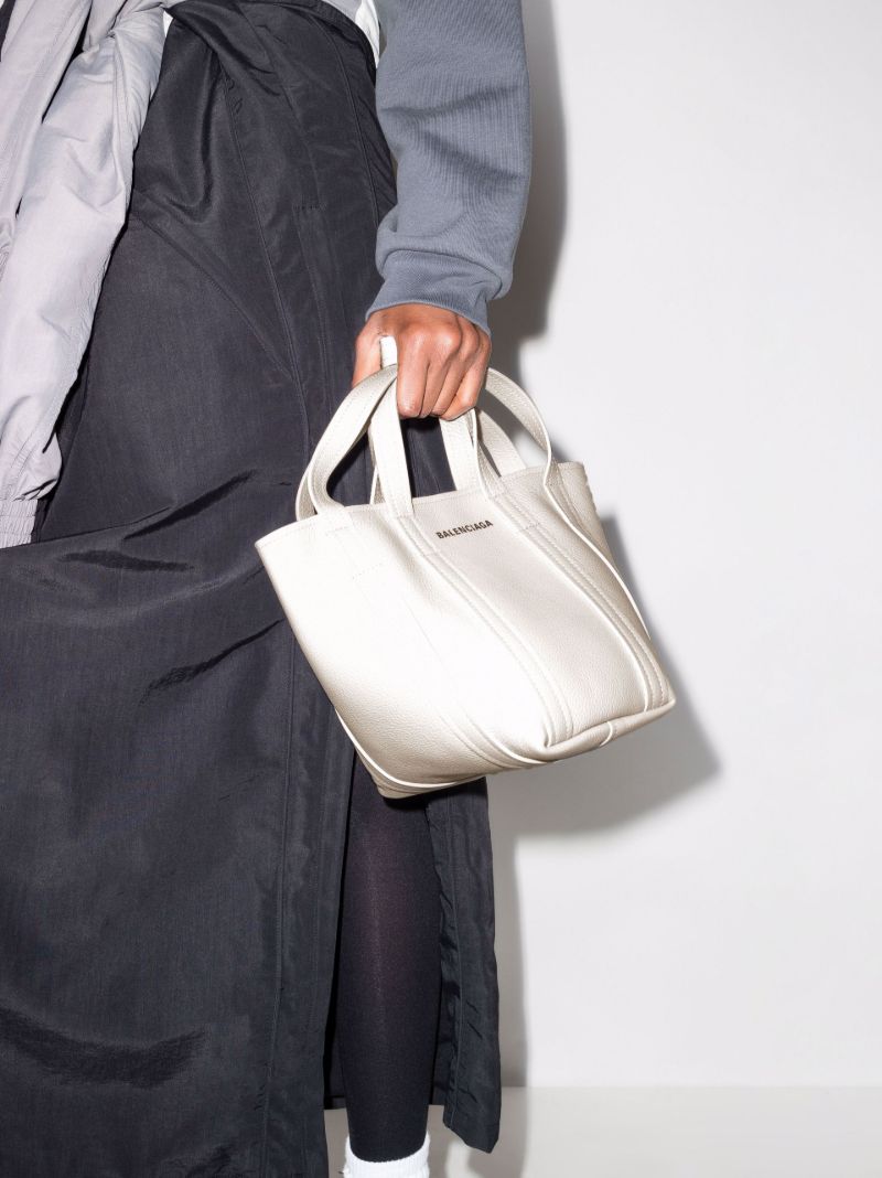 Neutral Everyday North-south Xs Leather Tote Bag