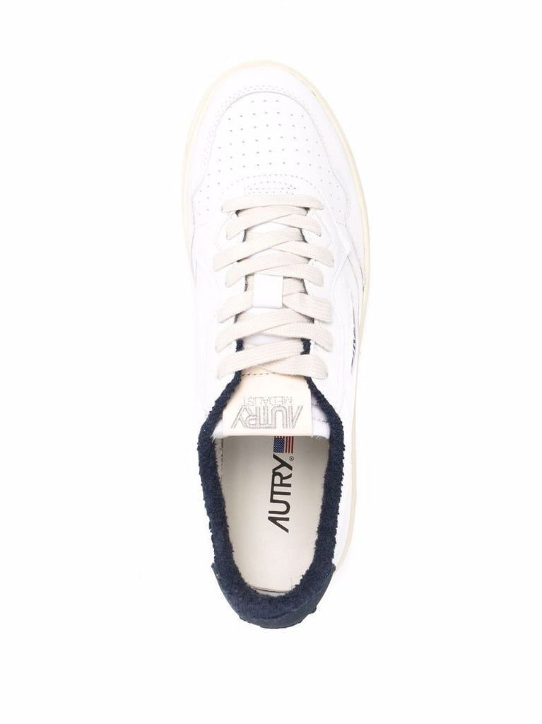 White Medalist Lace-up Sneakers