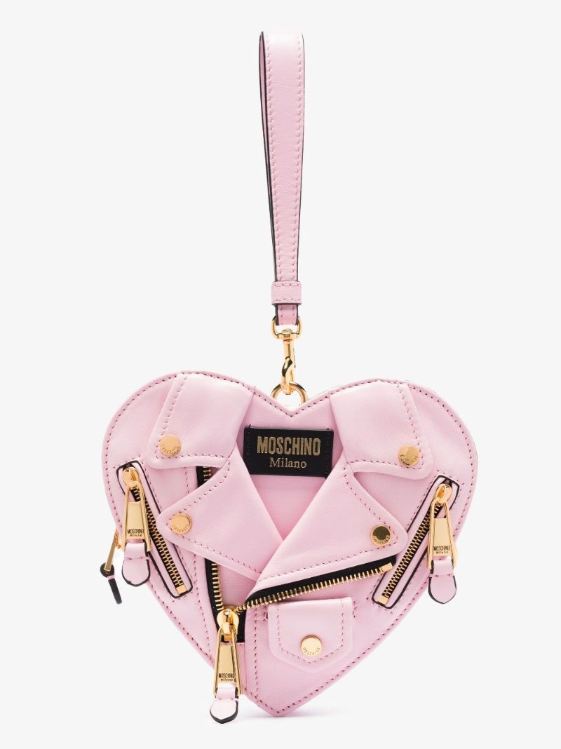 Pink Biker Heart Leather Mini Bag