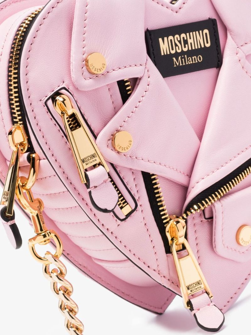 Pink Biker Heart Leather Mini Bag
