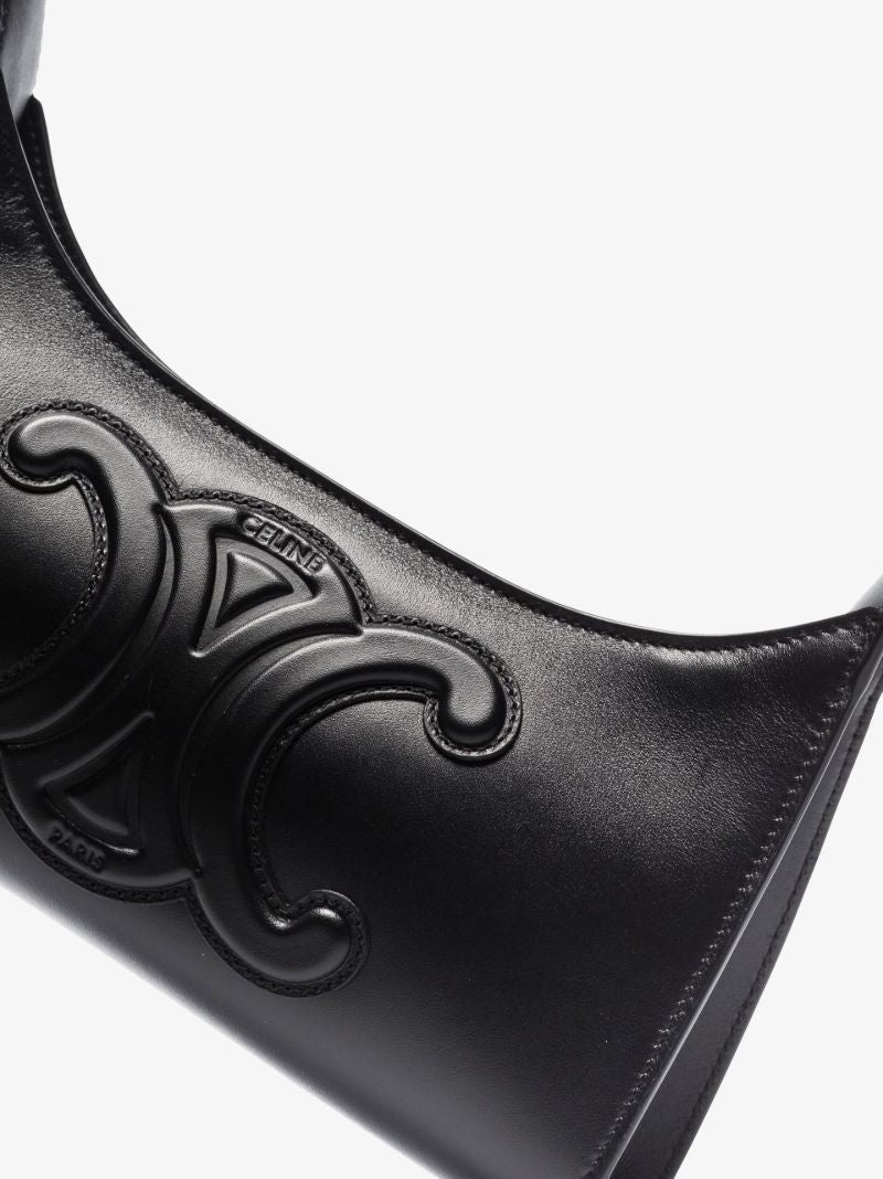 Black Triomphe Leather Shoulder Bag